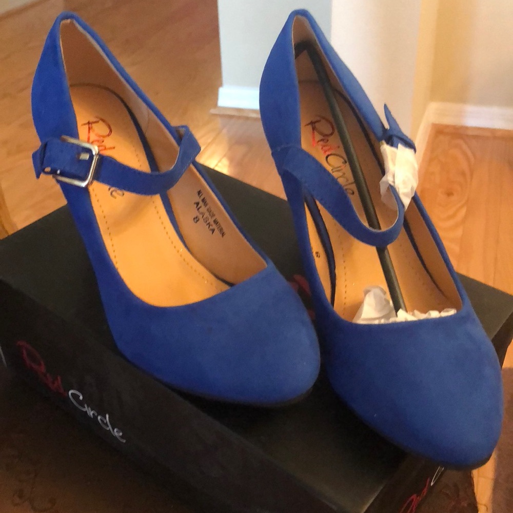 Blue suede pumps!!! Brand new with the box!